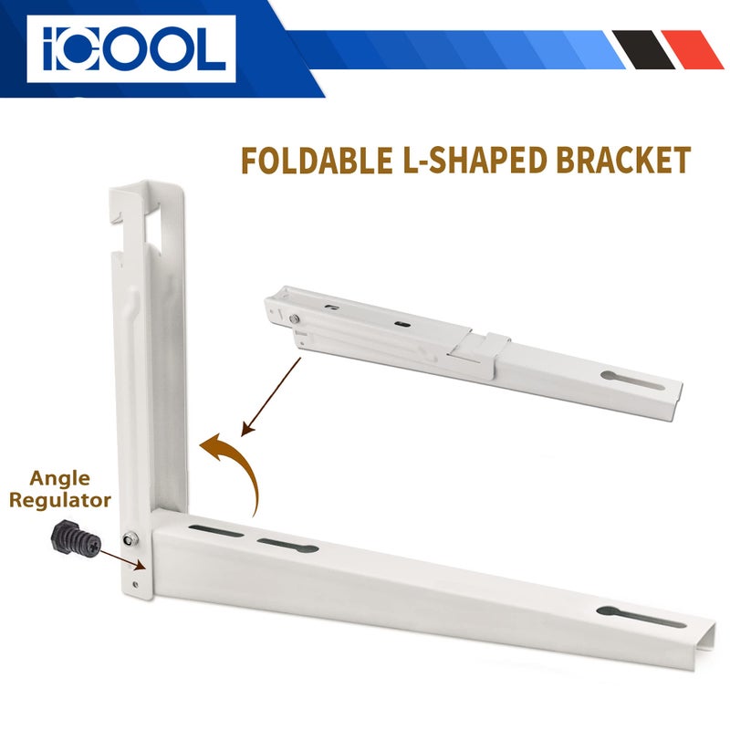 I COOL ICOOL Mini Split Wall Mounting Bracket for 9000-36000 BTU Universal Ductless Air Conditioners, Heat Pumps, Compressors & HVAC Systems, Outdoor Heavy Duty Foldable Wall Mount Condenser Bracket - Image 3